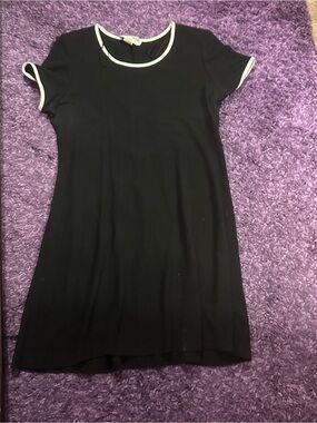 Ronni Nicole Black Mini Dress with White Trim Size 14